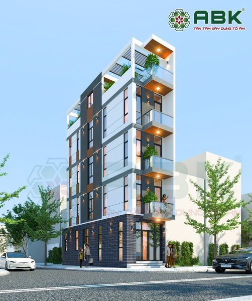 Mẫu nhà phố 5 tầng của anh Giang Bình Tân