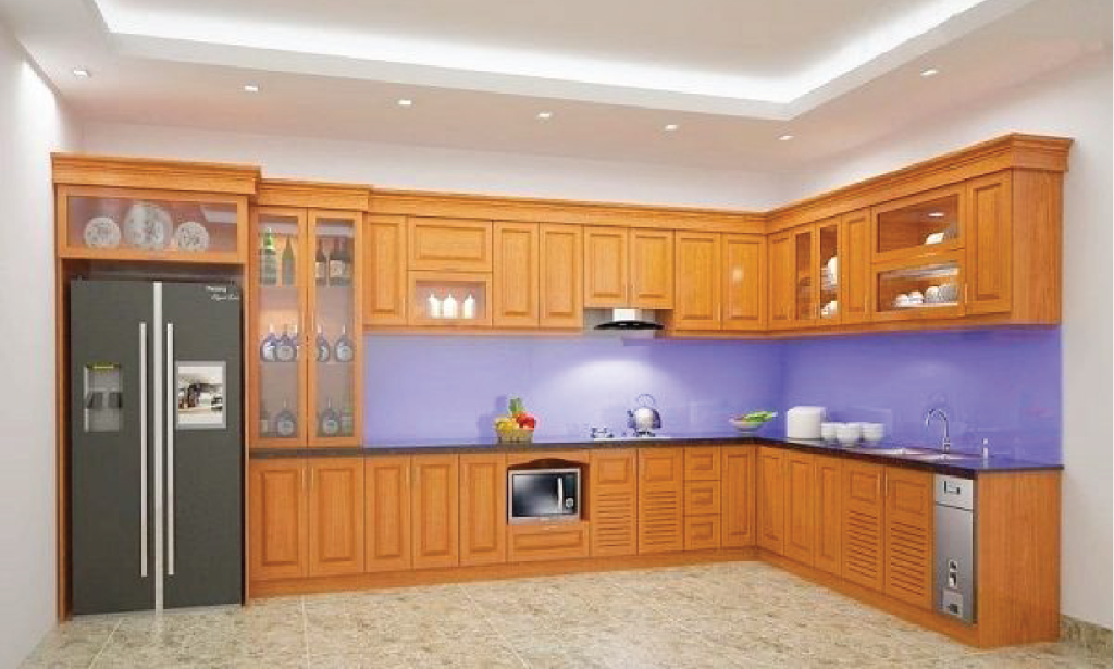 Mẫu tủ bếp gỗ căm xe đẹp và cao cấp