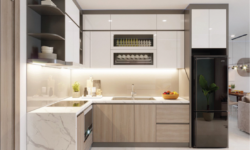 mẫu tủ bếp gỗ công nghiệp đẹp và hiện đại